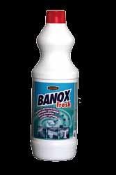 BNOX Dezinfekcia vody, povrchov a bielizne bieliaci účinok 1l, 5 l Tekutý prostriedok s obsahom aktívneho chlóru určený na dezinfekciu vody, povrchov a bielizne.