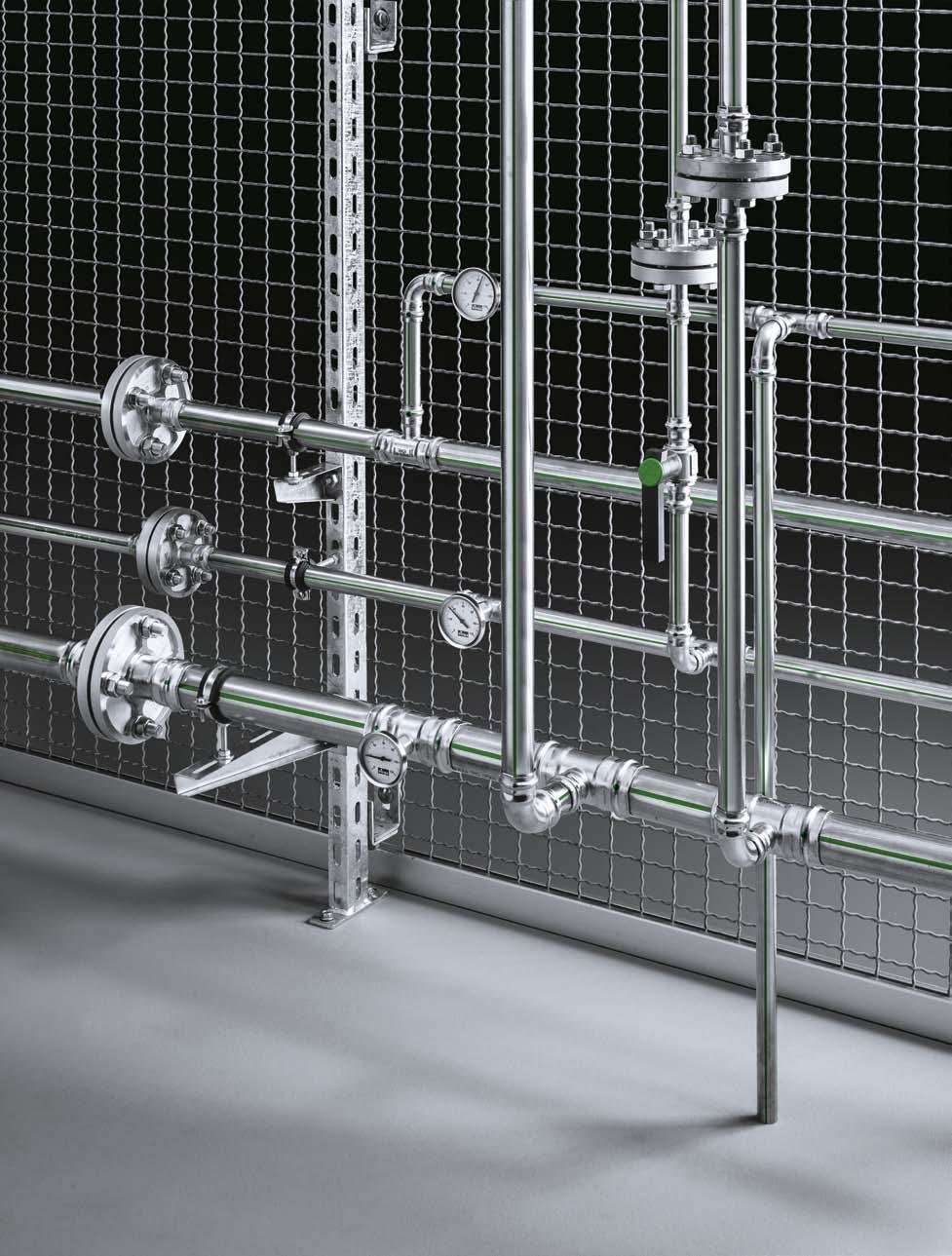 Viega Sanpress Inox 17 Viega Sanpress Inox Systém z ušľachtilej ocele je určený pre inštalácie pitnej vody najvyššej kvality. Spoľahlivý systém z vysoko kvalitných materiálov. Potrubné materiály 1.