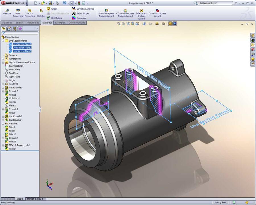 Zdokonalení pohyblivého řezu Pohyblivý řez Instant3D nyní podporuje simultánní použití mnohočetných rovin řezu a