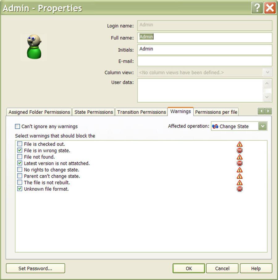 Zabezpečení Dialogové okno Seznam kusovníků v nástroji správce Enterprise PDM vám umožní nastavit parametry pro zobrazení tabulky přířezů.