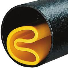 Rozvody plynu plyn PE 100 RC oranžovožlutá SDR 17, SDR 21 PN 6, PN 5 3 700 DN Rozsah expanze vložky Nový vnitřní průměr Tloušťka stěny DN/SDR Maximální délka návinu m 100 97 102 88 5,7 600 150 145
