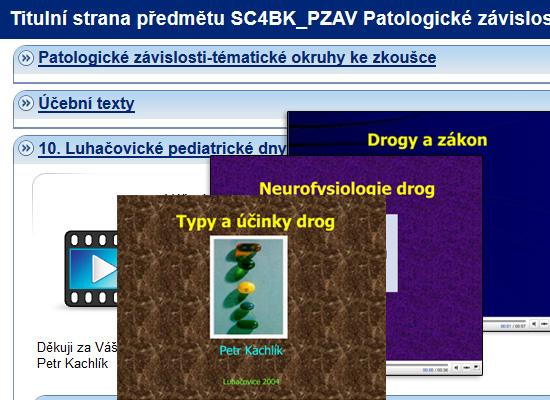 převedené do formátu flash, takže si je lze spustit přímo z počítače a přehrávat jako souvislý film anebo si je prohlížet po jednotlivých snímcích Dále mají studenti k dispozici webovou učebnici pro