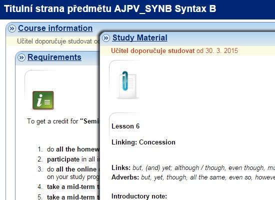 Seminář k syntaxi B doc PhDr Renata Povolná, PhD http://elportalcz/katalog/pdf/aj2bp_ssyb V tomto předmětu byla vytvořena interaktivní osnova, která obsahuje 10 hlavních celků