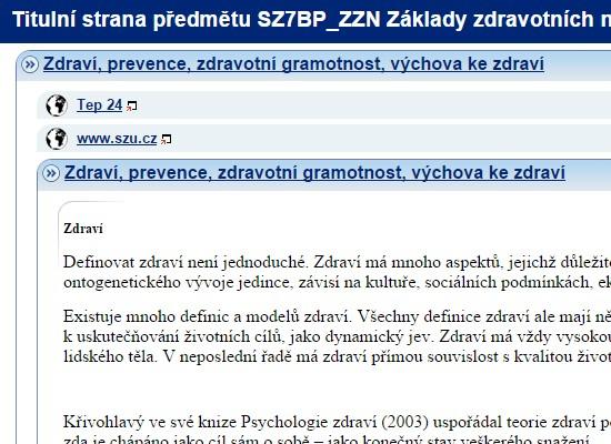 Základy zdravotních nauk PhDr Mgr Jitka Slaná Reissmannová, PhD V předmětu Základy zdravotních nauk je vytvořena interaktivní osnova o 12 podosnovách, která je