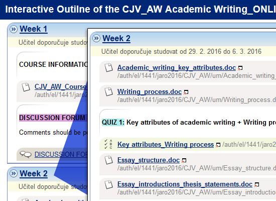 Academic Writing_ONLINE Mgr Gabriela Hublová, PhD http://elportalcz/katalog/pdf/cjv_aw Tento kurz probíhá výhradně pomocí e-learningu (v prostředí ISMUNI a aplikace Peer-review) a snaží se