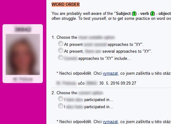 kurzu je vypracování dvou písemných úloh a rovněž poskytnutí elektronického peer-review ke každé z obou úloh (povinná složka) Závěrečný kontrolní test probíhá v počítačové učebně za dozoru