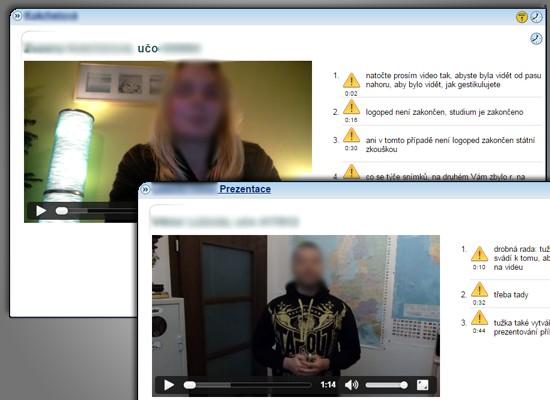 závěrečnou prezentaci mohou studenti prezentovat buď naživo v učebně, nebo si mohou zvolit elektronickou formu Natočí se na mobilní telefon či webkameru a výsledné video vloží do odevzdávárny