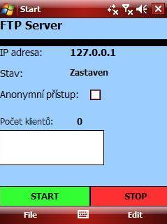 stav serveru. Uţivatel tak při prvním pohledu ví, zda je server spuštěn nebo zastaven.