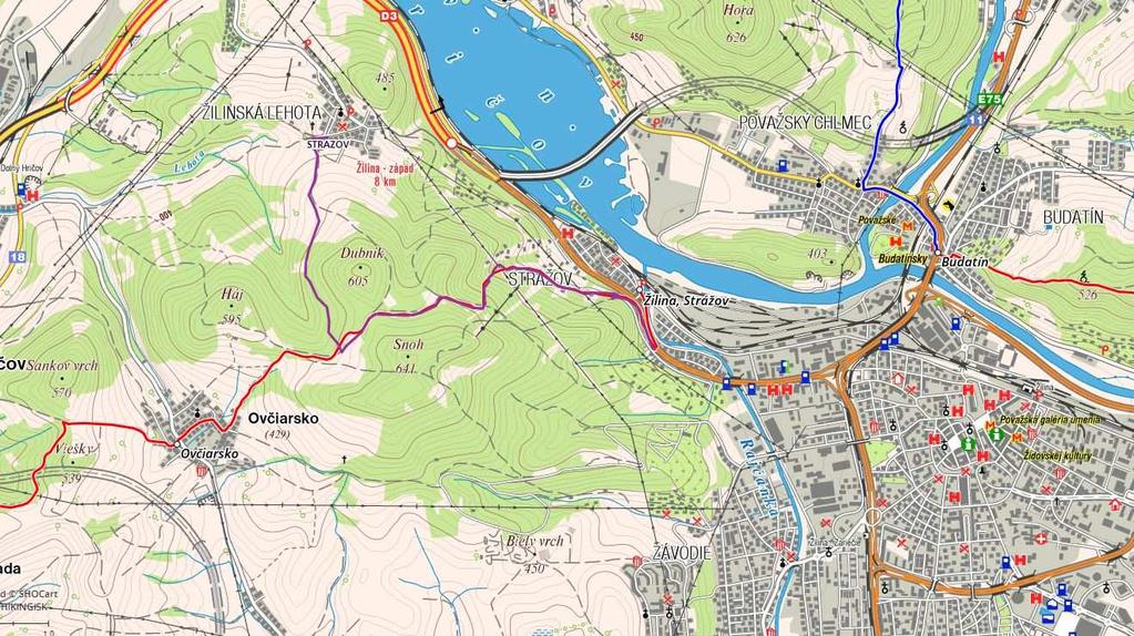 Cez les idete pohodlnou lesnou cestou viac menej po vrstevnici. Po vyjdení z lesa odbočíte vľavo na červenú turistickú značku, ktorá vás dovedie do Strážova.