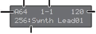 Výběr zvuku (Programu) Program Bank Hlavní obrazovka Číslo Programu Výběr programu Takt Beat Číslo zvuku: Jméno zvuku * Když podržíte tlačítko [Shift], v horním řádku se zobrazí jméno programu.