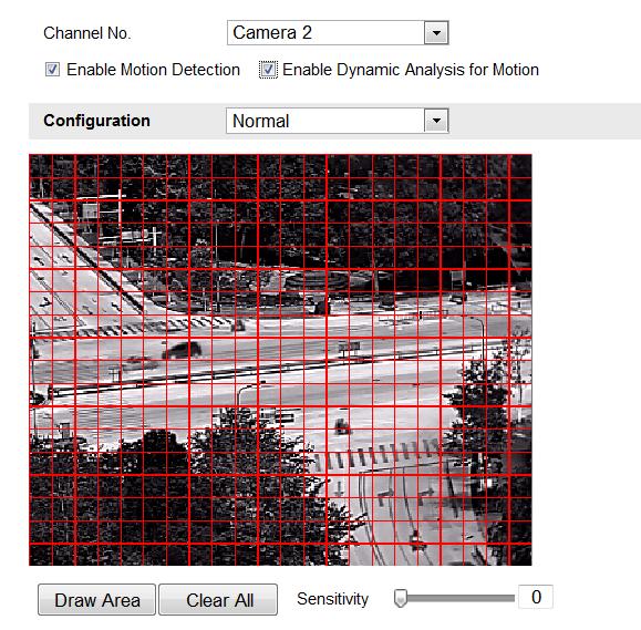 83 Normal Obrázek 6 45 Nastavení detekce pohybu Normal (1) Klikněte na. Kliknutím a přetažením myši na obrazu živého videa nakreslete oblast detekce pohybu.