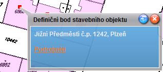 příslušný definiční bod adresního místa, parcely, stavebního objektu a ulice v mapě v nejmenším možném měřítku 1:2 000.