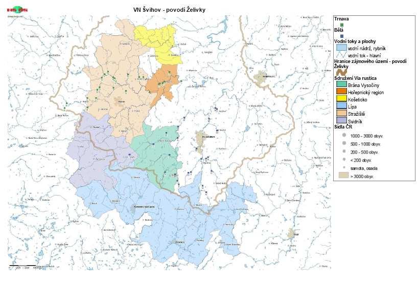 I.2 Plošný monitoring v pramenné oblasti Trnavy v roce 2009 V roce 2009 pokračoval plošný provozní monitoring na řece Trnavě, kde je umístěno 25 měrných profilů.