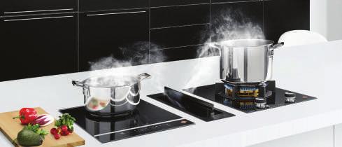 Na indukční varnou desku horizone play v libovolné šířce 65 90 cm lze umístit velký grill, grilovací desku plancha nebo krájecí prkno Sologne z