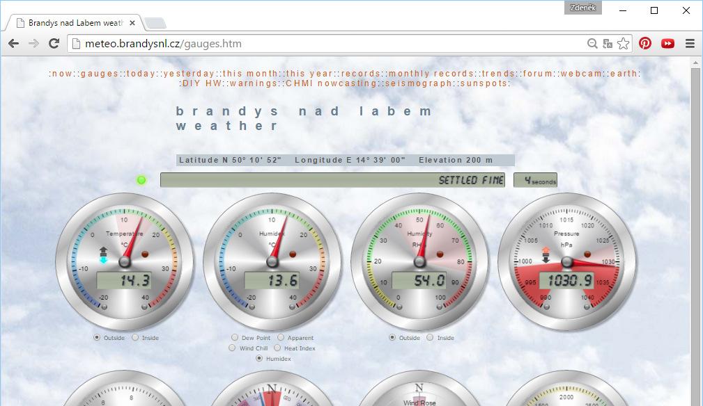 Web Pokud nemá meteo stanice sloužit pouze pro osobní potřebu, je vhodně umístění web serveru v nějakém solidním hostingu, nároky na výpočetní mohutnost nejsou velké.