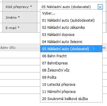 Zobrazí se návrh DL se všemi č. dílů, které mají požadované datum dodání. DL je možno vytvořit pouze pro konkrétní datum, ne pro interval. 7.