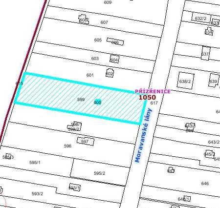 č. 600 je stavba chaty č.evid. 99. Pozemky jsou přístupné ze zpevněné komunikace ulice Moravanské lány, je provedena vodovodní přípojka se zahradním vodovodem.