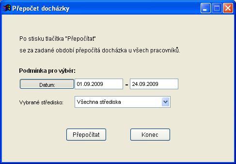 používá zejména v případě, že změníme nastavení některých parametrů např. odečítání na začátku nebo na konci pracovní doby apod.