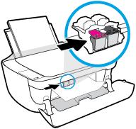 e. Pokud se vozík tiskových kazet nachází ve středu tiskárny, odsuňte jej na pravou stranu. f. Odstraňte uvíznutý papír. g. Zavřete přístupová dvířka kazet a poté zavřete přední dvířka. h.