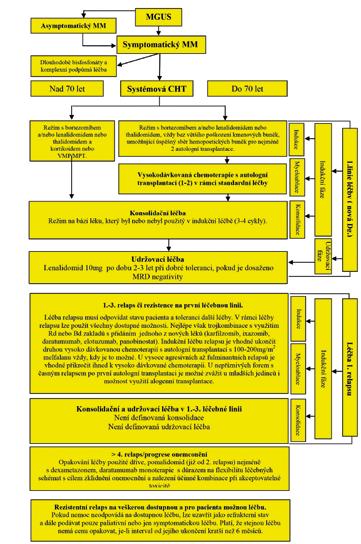 dosažené hodnoty po léčbě, minimálně však musí jít o nárůst koncentrace o více než 200 mg/24hod u oligosekreční, případně nesekreční formy MM, dnes můžeme při hodnocení využít stanovení koncentrace