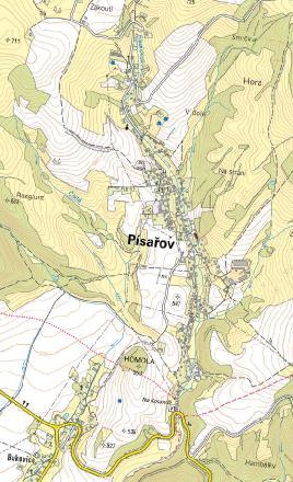 Kocandě u silnice I/11 Základní mapa