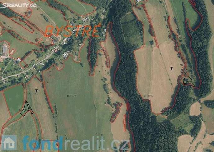 942 m 2 Tři pozemky v katastrálním území Bystré u Stárkova, ve