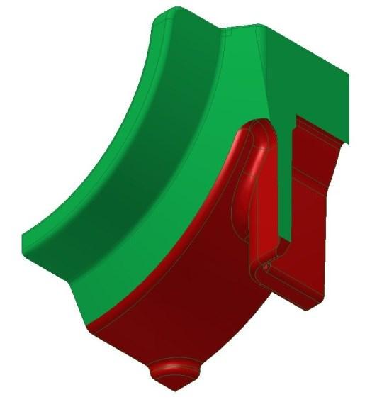 roviny rovnoběžné s osou tyče. Vznikl čtvrtinový 3D model (Obr. 31)