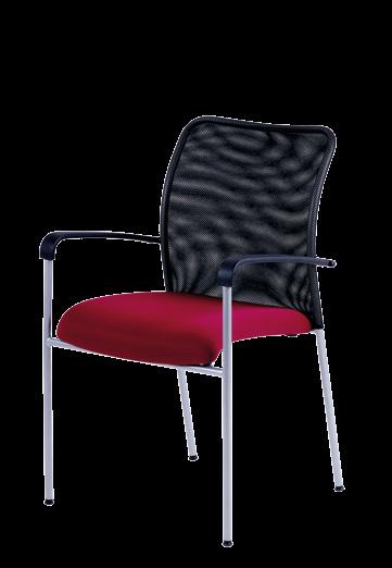 Velmi elegantní, subtilní vzhled a pevná svařovaná kovová konstrukce jsou hlavními přednostmi jednací židle Triton.
