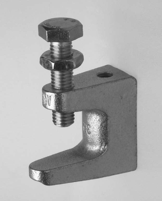 Nosníkové svorky Nosníková svorka je vhodná pro montáž všech závěsových systémů pomocí závitových tyčí na ocelové nosníky (I-profily).