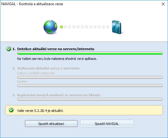 4. Aktualizace V aplikaci je také zapracována nová možnost kontrola aktuálnosti programu při jeho spouštění a následná aktualizace.