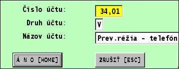 Zoznam účtov Členenie P/V V programe je zadefinované členenie príjmov a výdajov podļa platných predpisov.