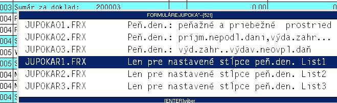 POSTUP: Spustite spracovanie peňažného denníka cez funkciu PEŇ. DENNÍK (Súčtovaný) za príslušné obdobie. Po jeho spracovaní opustite peňažný.