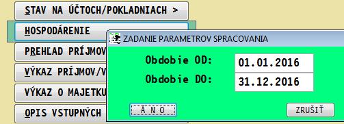 Hospodárenie Hospodárenie dáva prehļad o celkových príjmoch a výdavkoch a o ich rozdelení na zahrňované a nezahrňované do základu dane za zvolené časové obdobie.