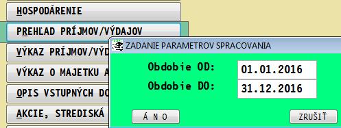 Posledné sumárne riadky (farebne odlíšené) obsahujú súčty za jednotlivé stĺpce. Rozdiel celkových Príjmov a Výdavkov je v poslednom riadku v stĺpci príjem.