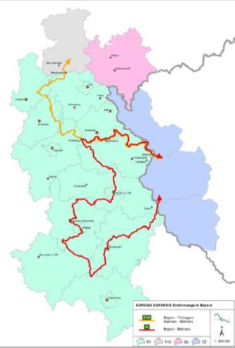 S t r á n k a 9 Dálková cyklotrasa Euregio Egrensis Během roku 2017 proběhla analýza stavu dálkové cyklotrasy panem Romanusem Scholzem z Mnichova, a to jak osobní projížďkou trasy, tak dotazováním na