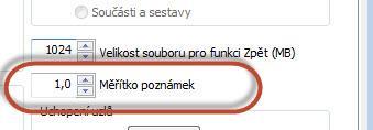 Změna velikosti poznámek