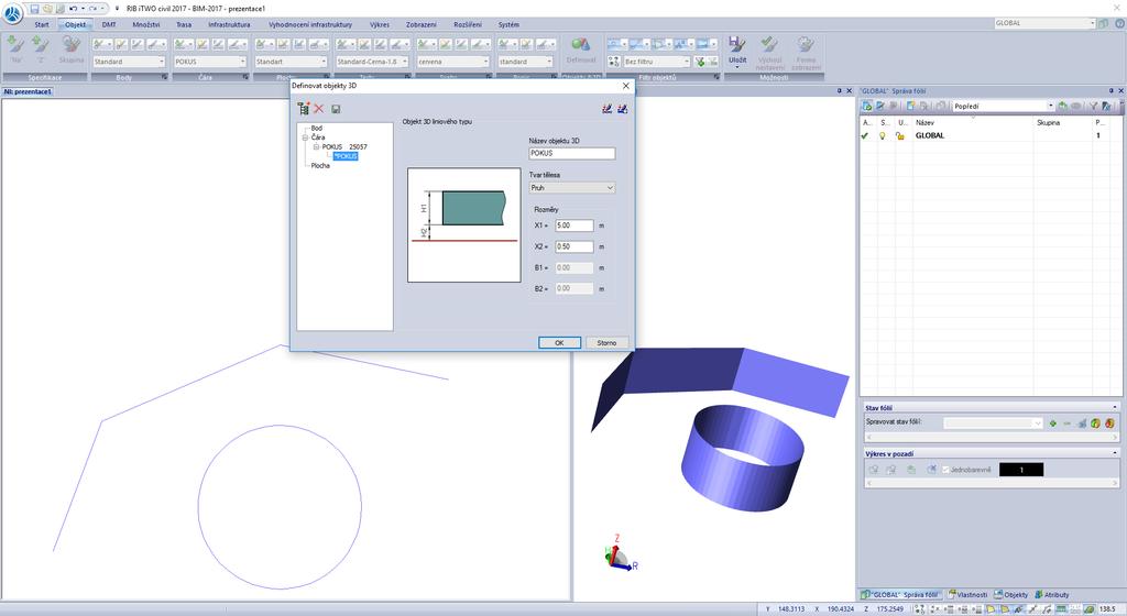 3D CAD MODEL 2) model, vytvořený jako 2D objekt Jedná se