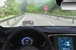 Ak prekročíte povolenú rýchlosť, systém vás bude varovať pomocou vizuálnej signalizácie na prístrojovej doske a na head-up displeji. Potom už stačí iba znížiť rýchlosť.