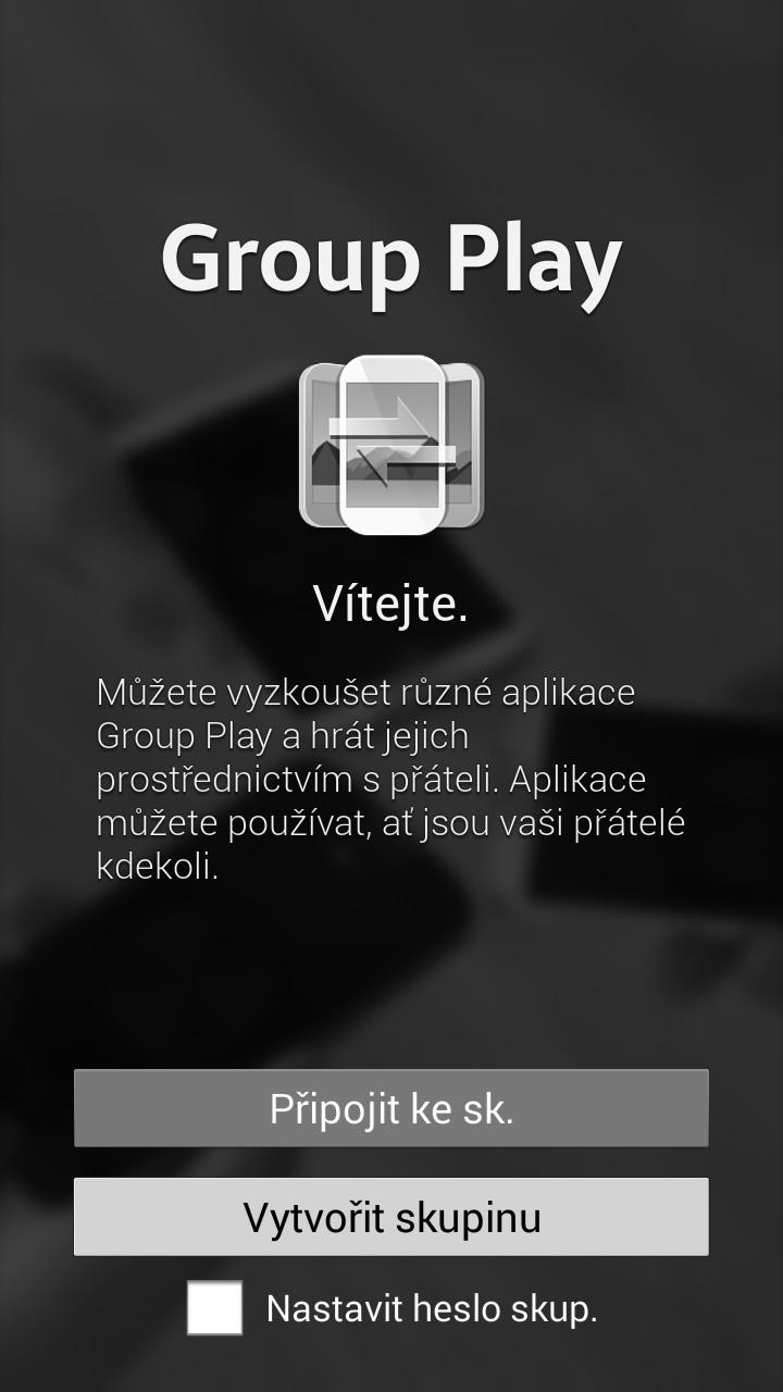 Web a sítě Na obrazovce Aplikace klepněte na položku Group Play. Dostupnost této aplikace závisí na oblasti a poskytovateli služeb.