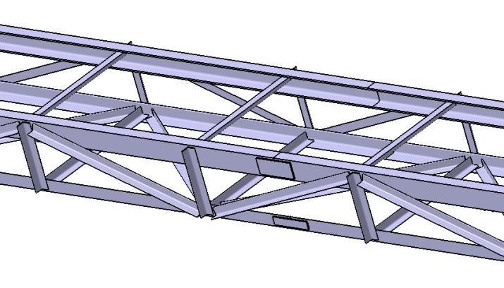 7 NOSNÝ RÁM Nosný rám je svařenec z normalizovaných profilů. Hlavním nosný podélným profilem je UPE 100 a L 6x60.