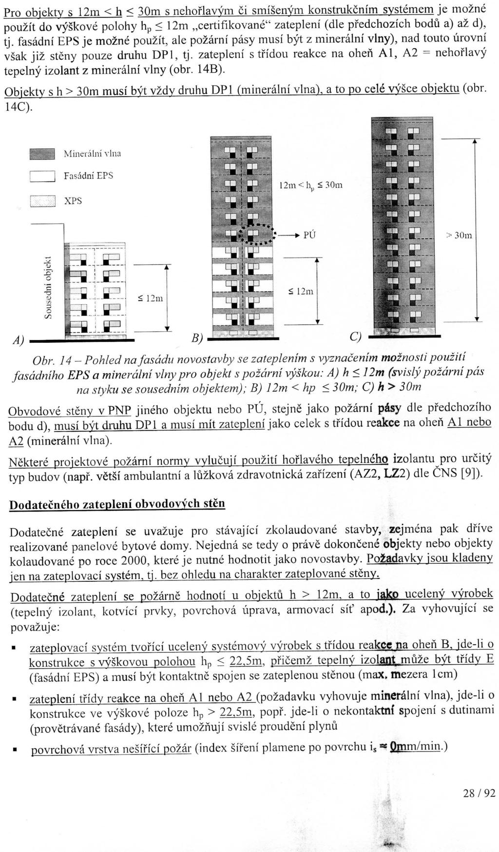 - požární pásy nemusí být navrženy: objekty s h < 12 m, kromě svislým PP mezi objekty alespoň na jedné straně požární stěny nebo požárního stropu je PÚ nebo prostor bez požárního rizika široký min.