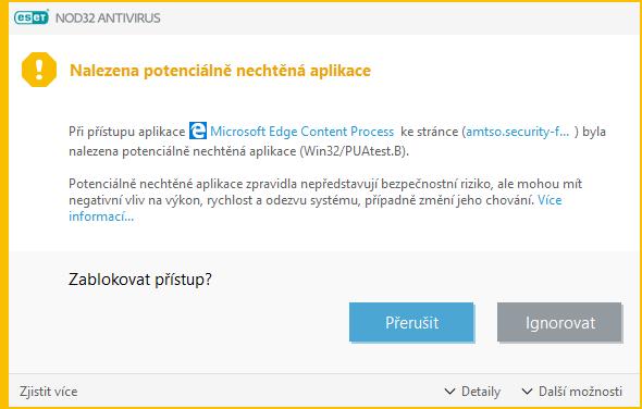 1. Vyléčit/Odpojit vybráním této možnosti zabráníte spuštění nebo stažení aplikace, a zabráníte tak infiltraci systému. 2.