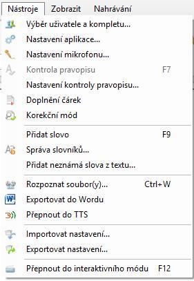 prázdná pole v textu - V položce Formát lze vypnou a zapnout automatické zalamování řádků Nástroje Mění různé uživatele systému a sady se slovníky (tzv.