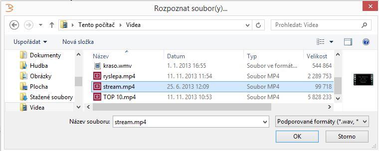 Rozpoznávání ze zvukového záznamu Tímto nástrojem lze zpracovat externě pořízený zvukový záznam v režimu offline, např. je-li diktát nadiktován do digitálního záznamníku.