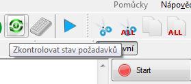 Ikonou pro Zkontrolování stavu požadavků se připojíte k serveru a