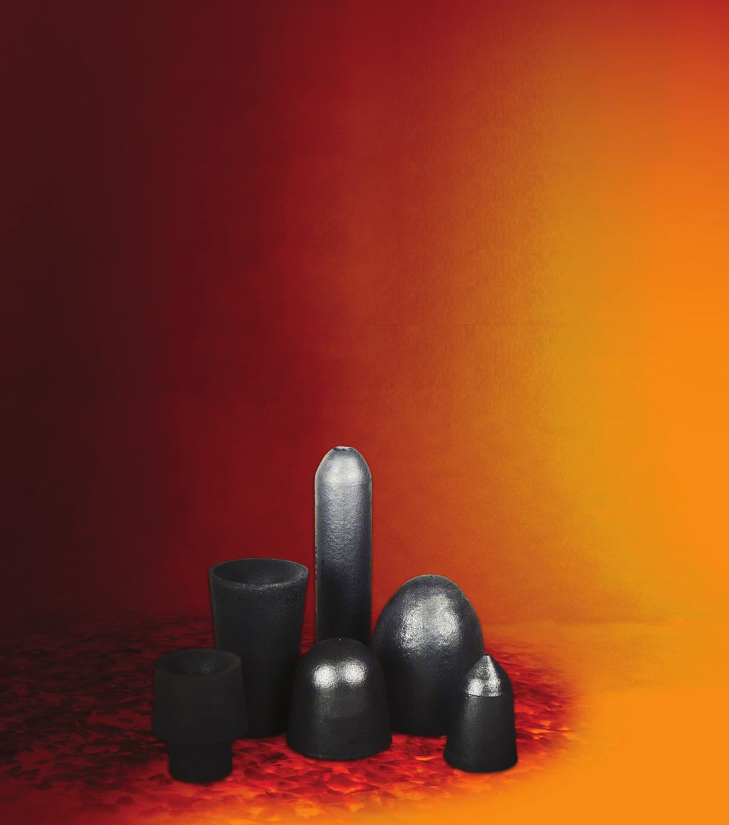 GRAPHITE STOPPERS AND NOZZLES GRAPHIT-STOPFEN UND -AUSGÜSSE ГРАФИТОВЫЕ ПРОБКИ И СТАКАНЫ GRAFITOVÉ ZÁTKY A VÝLEVKY SCOPE OF USE The graphite stoppers and nozzles are shaped refractory products forming