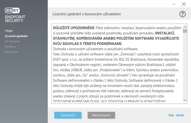3.1.1 ESET AV Remover Nástroj ESET AV Remover vám pomůže odstranit nejrozšířenější antivirové programy z počítače.