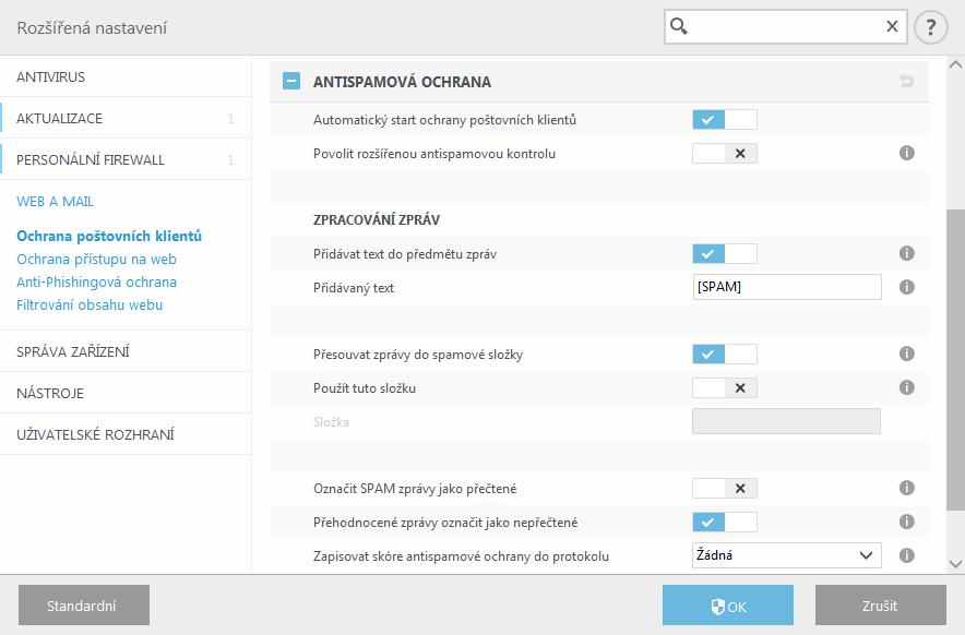3.9.3.2.4 Antispamová ochrana V současnosti mezi největší problémy e-mailové komunikace patří nevyžádaná pošta spam, který tvoří až 80 % emailové komunikace.
