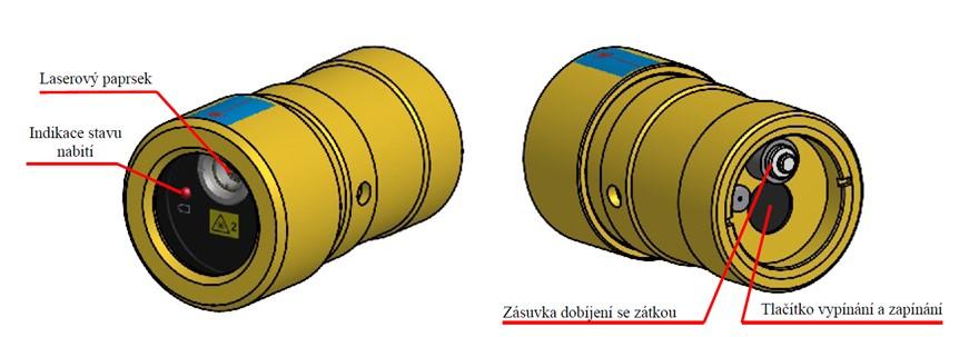 5: Konzola pro uchycení a laserové ukazovátko pro dobývací metodu CHODBA PILÍŘ.