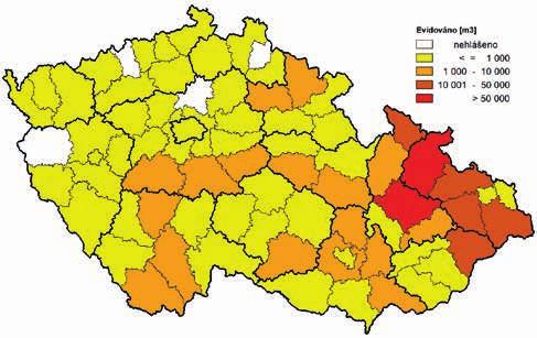m³ (2016 731 tis. m³), přičemž napadeno bylo podle evidence cca 7 tis. ha smrkových porostů.